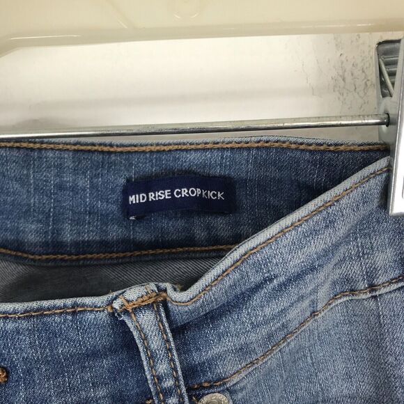 Chaps Mid Rise Crop Kick Jeans New Women's Size 8/29 Stretch Denim Blue - Picture 5 of 9